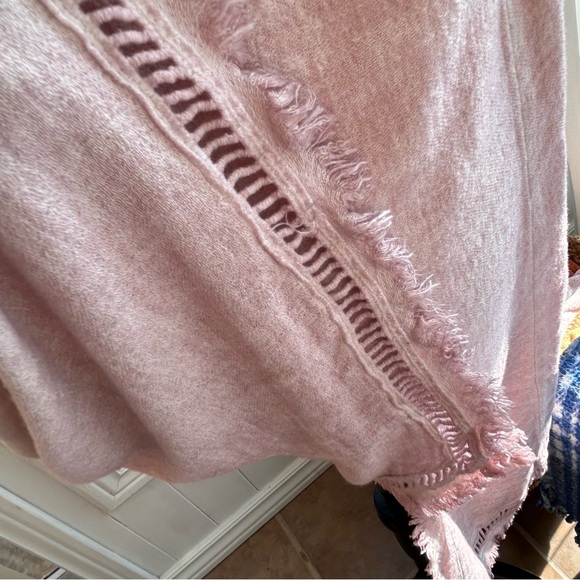 Angela Mara Pale Pink Rag Style Distressed Open Cardigan Size Medium - Picture 5 of 15